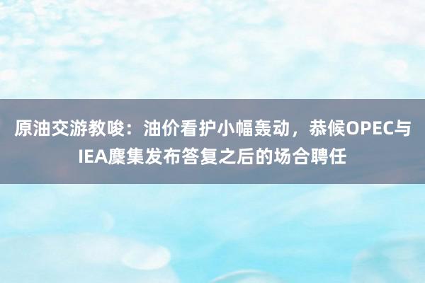 原油交游教唆:油价看护小幅轰动,恭候OPEC与IEA麇集发布答复之后的场合聘任